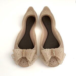 Salvatore Ferragamo Beige Nilly Jelly Flats Women’s Size 6 Shoes